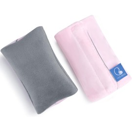 COOLBEBE - Correas de asiento de coche para bebés y niños, fundas de cinturón de seguridad súper suaves para todos los asientos de coche, carriola, silla alta (gris/rosa)