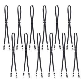 NICENEEDED 12 PCS Adjustable Hat Strap Clips, Elastic Hats Straps Removable Chin Cord, Windproof Hat Strap Clip Cap Anti-Lost Straps with Cord Fastener for Golfing Fishing Boating Sailing
