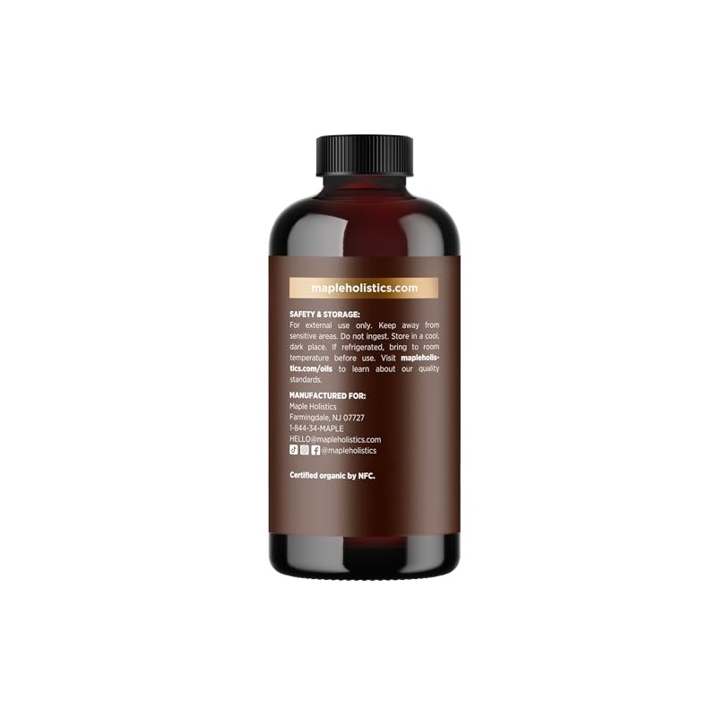 Aceite de Ricino Orgánico Maple Holistics Organic Castor Oil, Cold-Pressed,