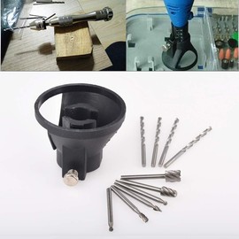 HOHXEN Multipurpose Cutting Guide Kit Drill Dedicated Locator Positioner Rotary Tool Accessories for Dremel Tool & Electric Grinding with Carbide Burr HSS Router File Bits