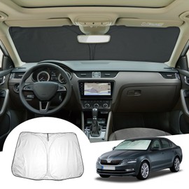 GAFAT Compatible with Skoda Octavia 3 5E RS 2013-2019 Sunshade, Sun Protection Front Windscreen Inside, Octavia MK3 Parasol Sun Visor, Cooling, UV Protection, Octavia Accessories