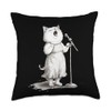 Cat Singing Into Microphone Performance Throw Pillow