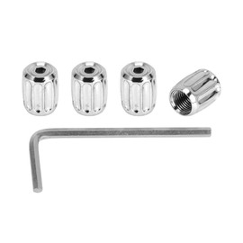 Motoforti Tire Valve Stem Caps Tyre Valve Dust Covers 8x14mm Leakproof Brass Silver Tone 1 Set