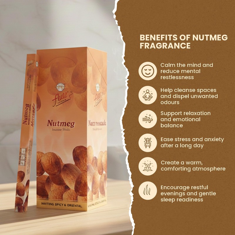 Flute Nutmeg Incense Sticks – Spicy, Earthy & Sweet Aroma