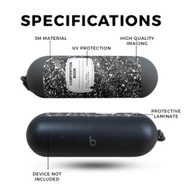 Glossy Glitter Speaker Skin Compatible with Beats Pill (2024) - Composition Book - Premium 3M Vinyl Protective Wrap Decal Cover - Easy to Apply | Crafted in The USA by MightySkins