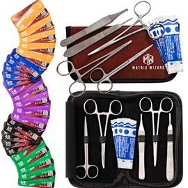 Suture Threads with Needle (25 PK Mixed Dissolvable and Non-Dissolvable) 2-0, 3-0, 4-0, 5-0, 6-0: Camping Survival Demo, Military Tactical Drill, Clinic Rotation Suturing, First Aid Travel Safety Demo