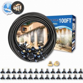 Outside Mister for Patio, Outdoor Misting Kit, 100Ft|30M. Backyard Mist Cooling System for Garden,Greenhouse,Fan,Deck,Umbrella,Canopy,Pool,Porch.Trampoline,Sprinkler, Kids, Park, BBQ Party Accessories