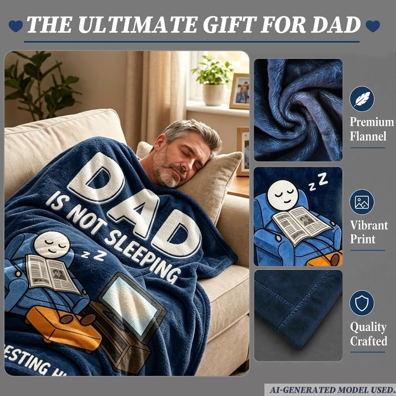 Ao Yee ZGL Fun Father Resting Flannel Blanket,Novelty Dad Gifts