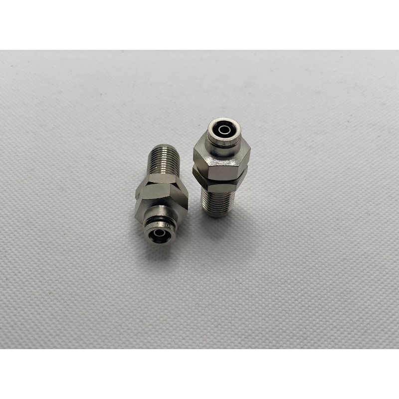 Air Suspension Fittings 2x 2” Long 3/8” PTC To 3/8”