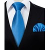 Enlision Solid Men's Wedding Ties and Pocket Square Set Plain