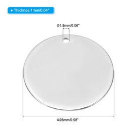 PATIKIL 12mm Steel Disc, 100pcs Round Metal Stamping Blanks Tags Circle Metal Plate DIY for Laser Engraving Stamping Magnetic Mount Jewelry Making, Silvery