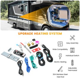 Briidea RV Electric Water Hybrid Heater Kits, Converts RV LP Gas Water Heater to 120V Electricity, 6 Gallon Capacity, Compatible with Suburban and Atwood Water Heater
