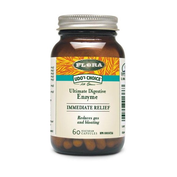 Flora Udo's Choice Immediate Relief Digestive Enzyme (60 VegCaps)