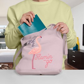 Flamingo Gifts for Women, Flamingo Tote Bag Shoulder Bag, Reusable Flamingo Bag for Shopping, Books, Flamingo Gifts Shopper Bags - Flamin-Go-PPINK