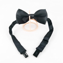 KOOMOX Dog Bow Tie, Adjustable Dog Bowtie Collar for Medium and Large Dogs Cats Pets Wedding Birthday Graduation Holiday Homecoming Cosutmes, Black and Pink