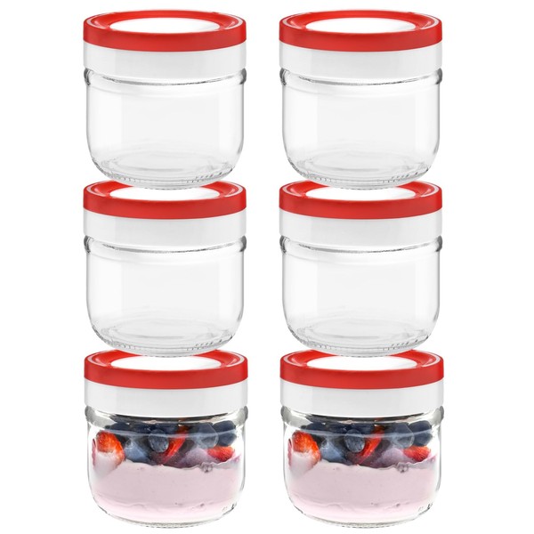 Tribello 10oz Mason Jars Overnight Oats Container With Lid, 6