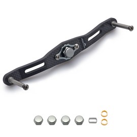 HEIGHTEN 130/120/110 mm Reel Handle (No Knobs) Thickness 0.1 inch (4 mm) 1.5K Charcoal Cloth Carbon SHIMANO DAIWA Abu Abu(Abu) Universal Bait Reel Carbon Series (130mm, Gunmetal) (386)