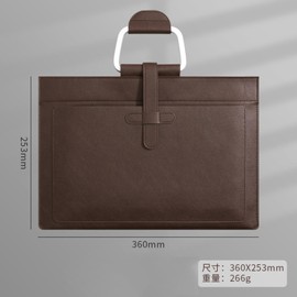 Carrying Bag, A4 Size, Business Bag, File Case, PU Leather, Document Case, Large Capacity, Divider Storage, Handbag, Public Affairs Bag, Documents Holder, For Work, Business Trips, School, Bag, Office