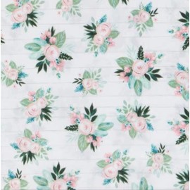 Handmade Rose & Lambs Ear Shiplap,  Window Curtain Valance 40” wide 15" long