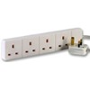 Aptii 2m White 4 Gang Power Strip Extension Cord Mains