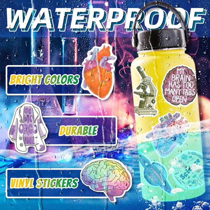 LIAOWL 100 PCS Science Stickers,Science Classroom Decor Stickers for Water