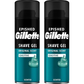 Shave Gel for Men Sensitive Skin 2 x 200ml | Original Scent for Face and Body | Skin Protection Shaving Gel with Smooth Glide | Anti-Irritation Hydration Shaving Cream Alternative