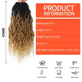 Faux Locs Crochet Hair For Women Soft Locs 18 Inch Goddess Crochet Hair Curly Ends Dreadlocks Boho Style Synthetic Braiding Hair Extensions