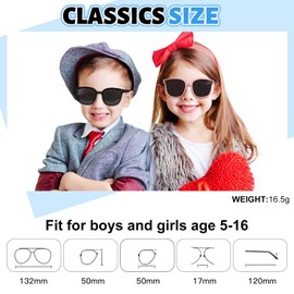 TEXIJUSO 8 Pack Sonnenbrille Kinder Faltbare, Mädchen Jungen Baby Sonnenbrille mit UV-Schutz, Jahre 5-14 Kinder Multipack Multicolour faltbare Frame Brillen für Party Favors Outdoor