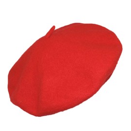 Classic French Artist 100% Wool Beret Hat Red