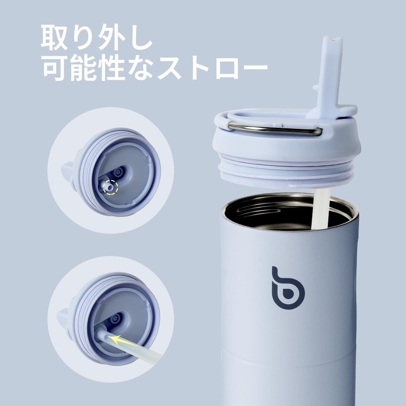 BOTTLE BOTTLE Water Bottle, 0.7 L; Large Capacity, Includes Straw,