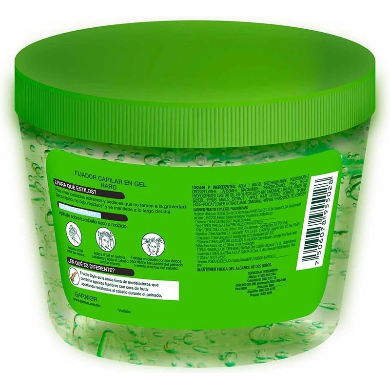 Garnier Fructis Style Gel Hard Tarro, 600 gr