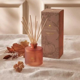 Thymes Petite Oil Reed Diffuser Set – Luxurious Home Fragrance with Pumpkin Laurel Scent – Includes Elegant Glass Bottle, Premium Fragrance Oil & Natural Reed Sticks – Cozy Fall Décor & Seasonal Aroma – Burnt Orange Aesthetic – 4 fl oz
