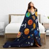 HGOD DESIGNS Cute Outer Space Planets Blanket Fleece Never stop
