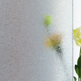 Privacy Window Film Decorative Water Glass Sliding Door Tint Static Cling Etched Crystal Cover No Glue Removable Anti UV Heat Control Decal Contact Paper for Home Office,35x157in.