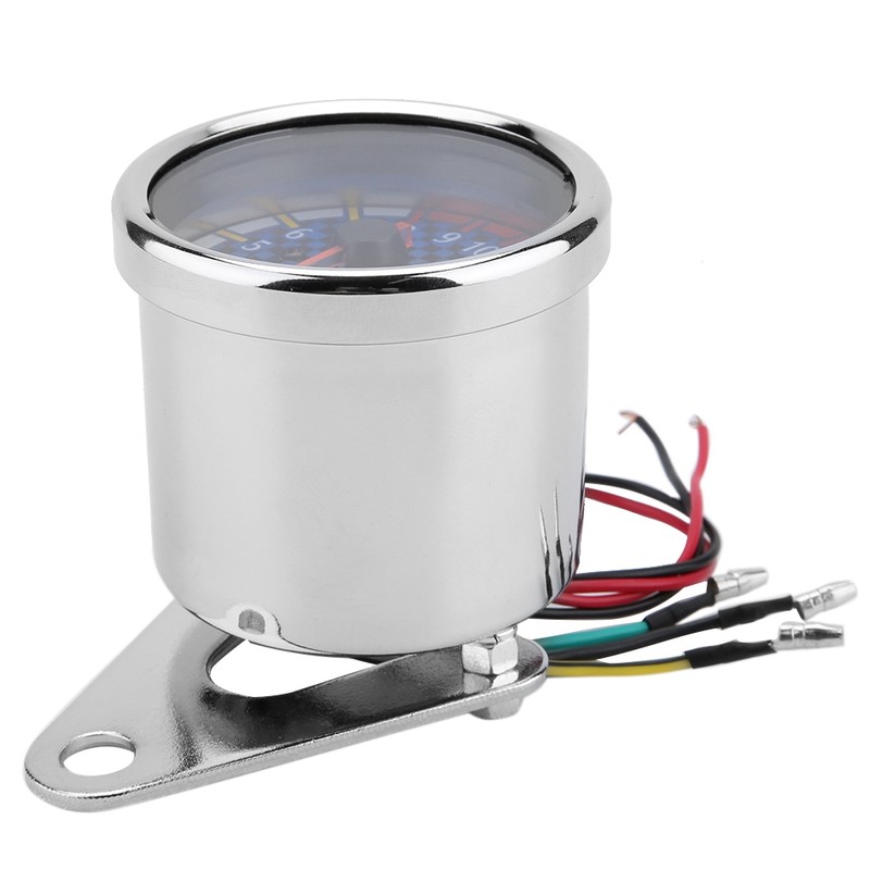 DC 12V Universal Motorcycle LED Display Tachometer Electronic Tach Meter