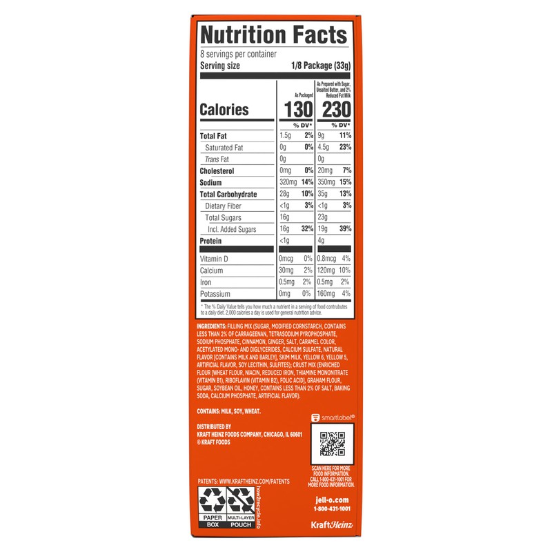 Jell-O No Bake Pumpkin Style Pie Dessert Kit (9.2 oz