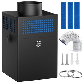 Indoor Dryer Vent Kit Filter Bucket, Dryer Lint Trap Box with 4" Dryer Vent Hose, 2 Hose Clamps, Lint Trap for Electric Dryers Vent- Dryer Lint Catcher (Metal)