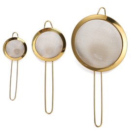 Stainless Steel Fine Mesh Oil Strainer Flour Colander Sieve Sifters with Long Handle for Kitchen Food