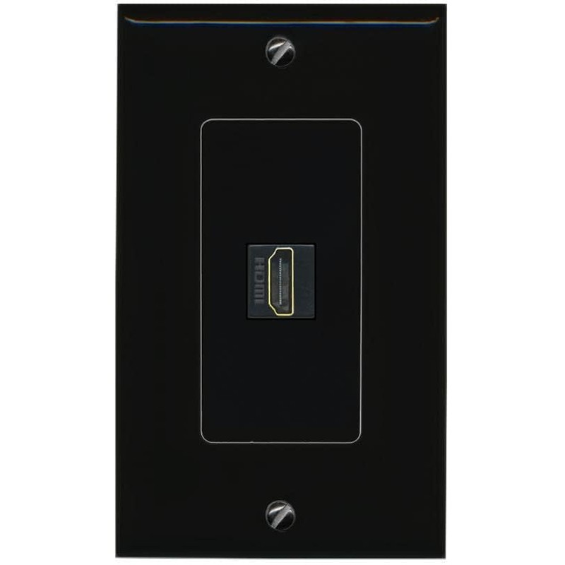 1 Port HDMI Wall Plate-1 Gang Black/Black