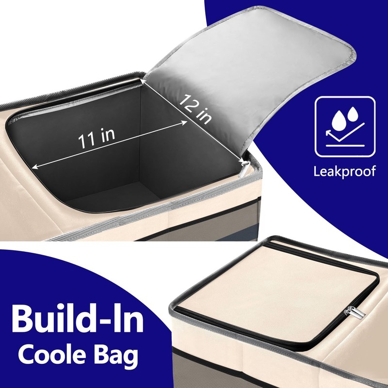 Trunk Organizer with Built-in Insulated Leak Proof Cooler Bag,Collapsible Cargo