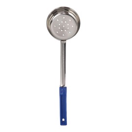 Tissting Cuchara Medidora de Acero Inoxidable con Mango de Plástico, Cucharas de Servir de Control de Porciones para Cocina (Azul 8 Onzas Perforadas)