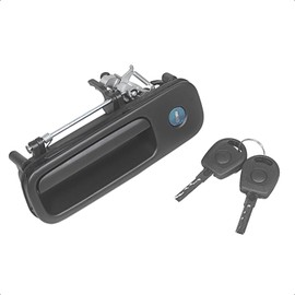 LoreenCar Tailgate Handle 1J6827565A/B for VW Golf III 1H1/IV 1J5, Polo 6N2, Caddy 2K, Lupo 6X1/6E1, Sharan 7M, T5 & Transporter, Exterior Door Handle with Lock, Rear Handle, Door Handle