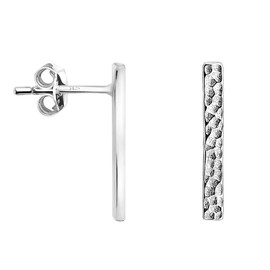 SOFIA MILANI - Women's Earrings 925 Silver - Hammered Bar Stud Earrings, Sterling silver, No Gemstone