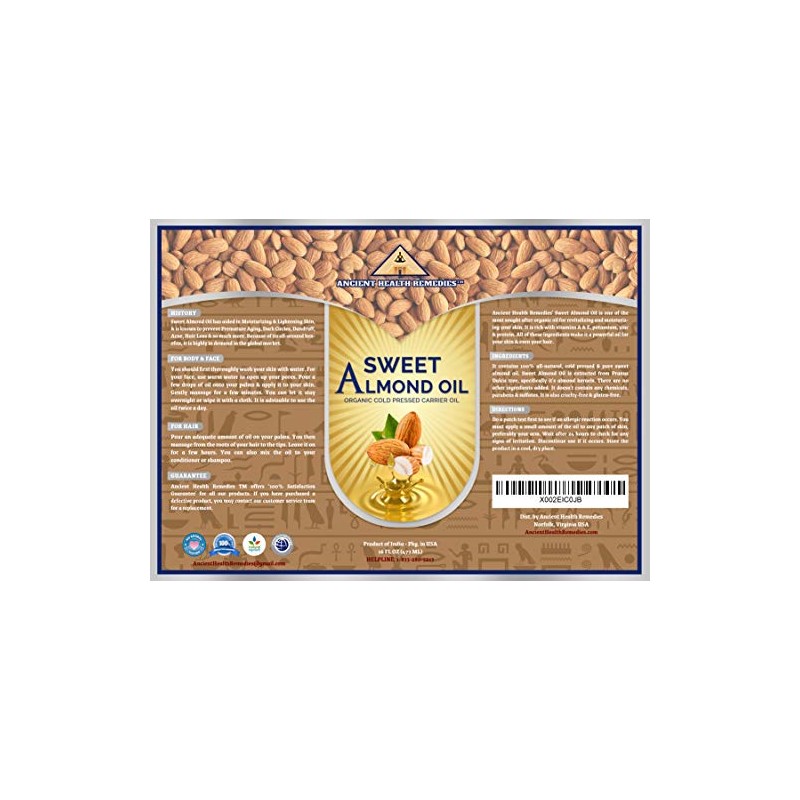 Aceite Almendra Dulce Prensado Frío Totalmente Natural Onzas Por Mayor