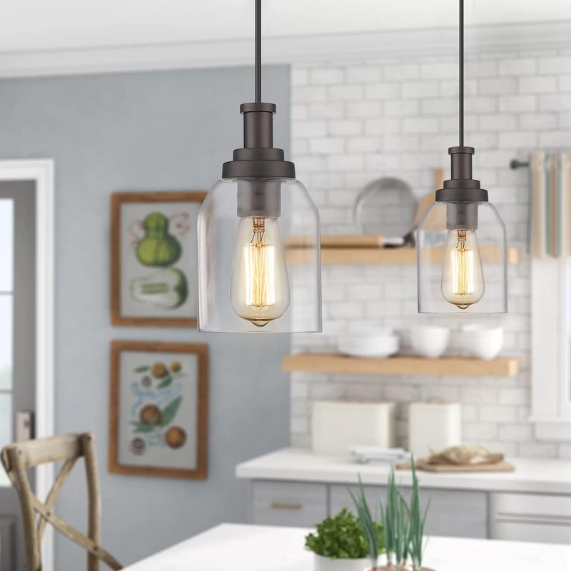 zeyu 1-Light Farmhouse Pendant Light, Modern Hanging Pendant Lighting with