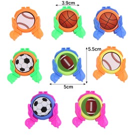 YZZT 8PCS Mini Catapult Frisbee, Elastic Potential Energy Launch Frisbee, Ball Theme Frisbee, Stress Relief Toys, Toys for 4 Years Old to Adults, Outdoor and Indoor Play