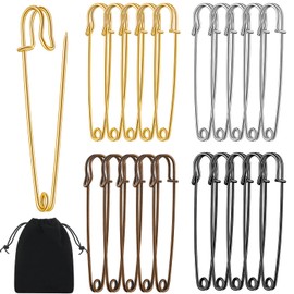 Jutom 20 Pcs Large Safety Pins Heavy Duty 4 Inch Jumbo Safety Pins for Clothes, Skirts, Kilts, Sewing, Quilting, Blankets, Upholstery, Leather, Canvas, Crafts