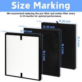 7-Pack Replacement Filters Compatible with Air Doctor 3000, 3000Pro Air Purifier, 1 Air Filter, 2 Activated Carbon and 4 Extra Carbon Pre-Filters