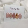 [Handmade Nail Tips] Pumpkin Leopard Nails - Short Ballerina /