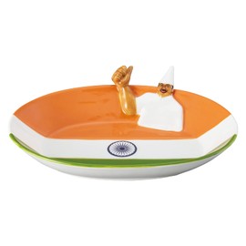 Sunart SAN3589 Funny Dinnerware Plate, Uncle India, Curry Plate, Approx. 9.4 x 7.1 x 2.4 inches (24 x 18 x 6 cm)
